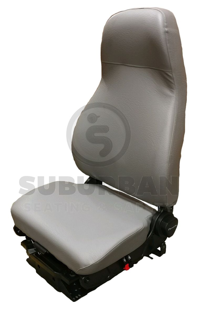 National Ensign Lo – Low Profile Air Seat, High Back in Grey Vinyl