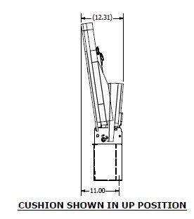 Floor Mounted Flip-Up Seat with 3 Point Seat Belt in Gray Vinyl