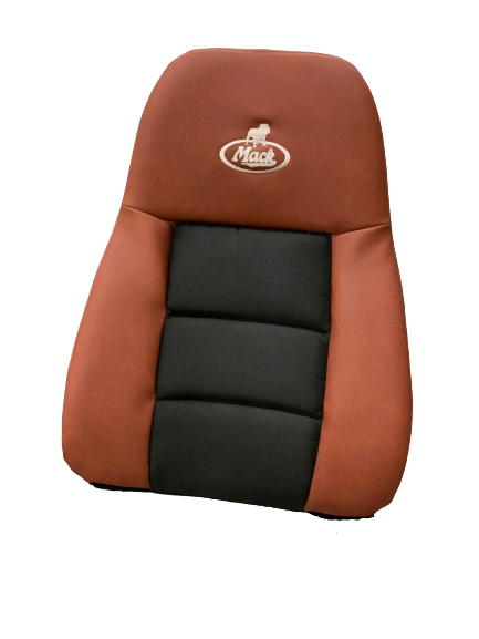 Sears Mack OE Style Replacement Backrest in Burnt Sienna Vinyl w/ Cloth Insert