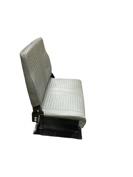 Double Foldaway Bench – Curbside in Grey Vinyl - For Wheelwell Mount in Minivan Conversions
