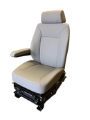 Knoedler Extreme Low Rider Seat in Grey Ultra Leather for GMC T Cabover Trucks