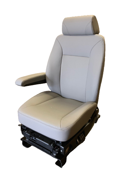 Knoedler Extreme Low Rider Seat, Grey Ultra Leather for GMC T Cabover Trucks