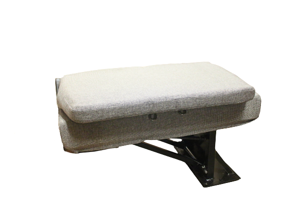 Double Mid Back BV Foldaway Bus Seat in Gray Cloth with 2-Point Belts - Street Side