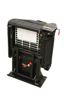 Single Mid Back BV Foldaway Bus Seat in Black Cordura Cloth - Curb Side