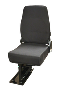 Single Mid Back BV Foldaway Bus Seat in Black Cordura Cloth - Curb Side