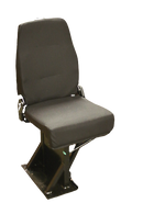 Single Mid Back BV Foldaway Bus Seat in Black Cordura Cloth - Curb Side